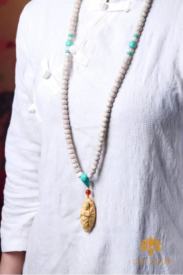 Natural selected white star moon bodhi 108 multi-circle bracelet/necklace（Yongding temple blessing）